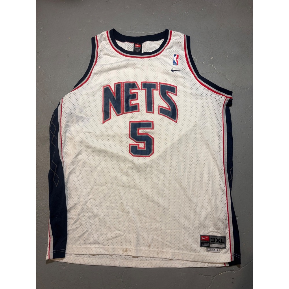 Nike New Jersey Nets Jersey Mens 3XL White Good Jason Kidd NBA Basketball